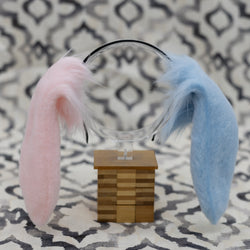 NonWire Bunny Ears - Pastel Pink and Blue