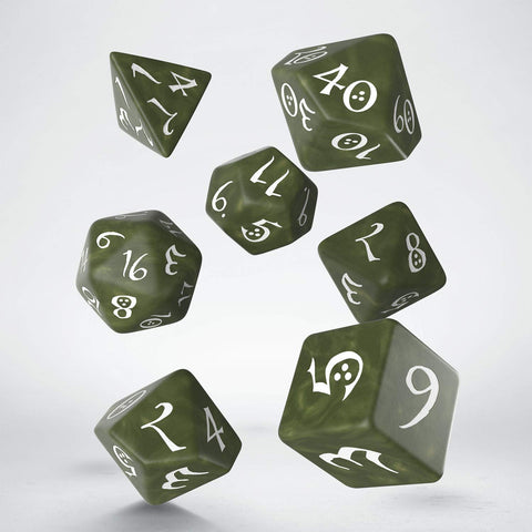 Classic RPG Dice Set: Olive And White