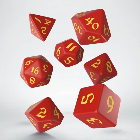 Classic Runic Dice Set: Red And Yellow