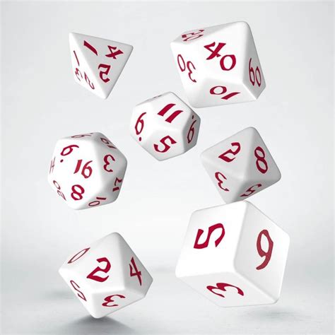 Classic Runic Dice Set: White And Red