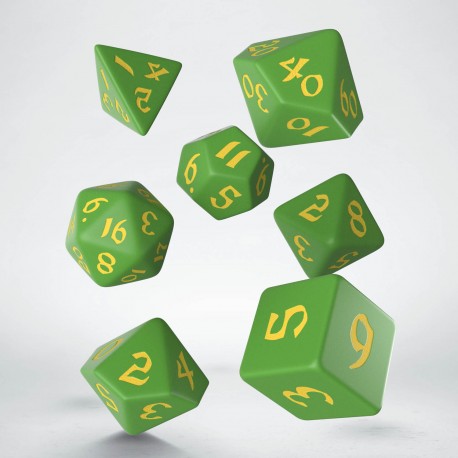 Classic Runic Dice Set: Green And Yellow