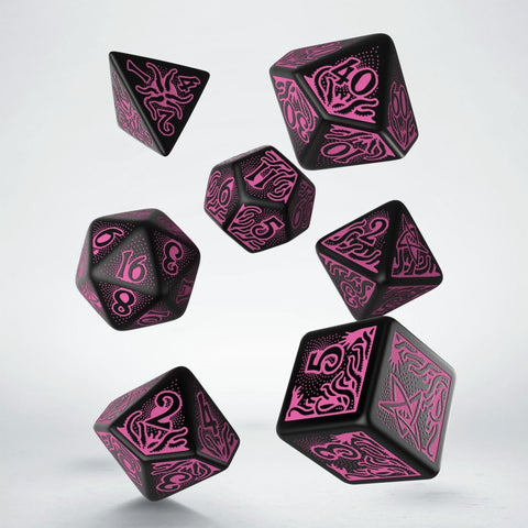 Call Of Cthulu Dice Set: 7th Edition: Black And Magenta